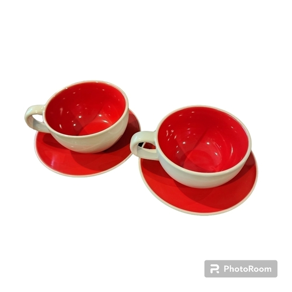 CRATE & BARREL | Lisbon Flat Cup + Bread & Butter Plate/Saucer- set of two - Picture 1 of 7